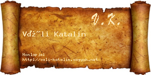 Váli Katalin névjegykártya